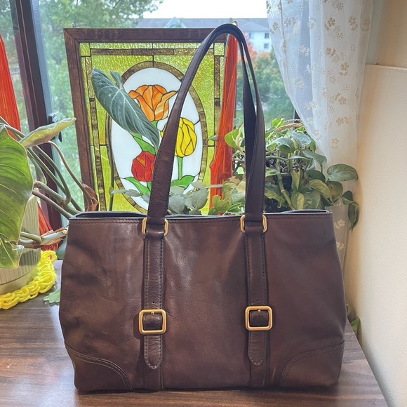 Frye CLAUDE TOTE Shopper Business Shoulder Bag LEATHER CHOCOLATE BROWN DB270 - Picture 2 of 13